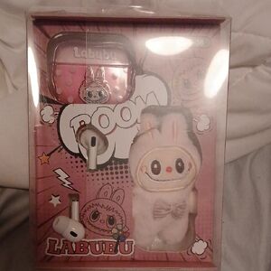 Labubu Pink Wireless Earbuds with Case